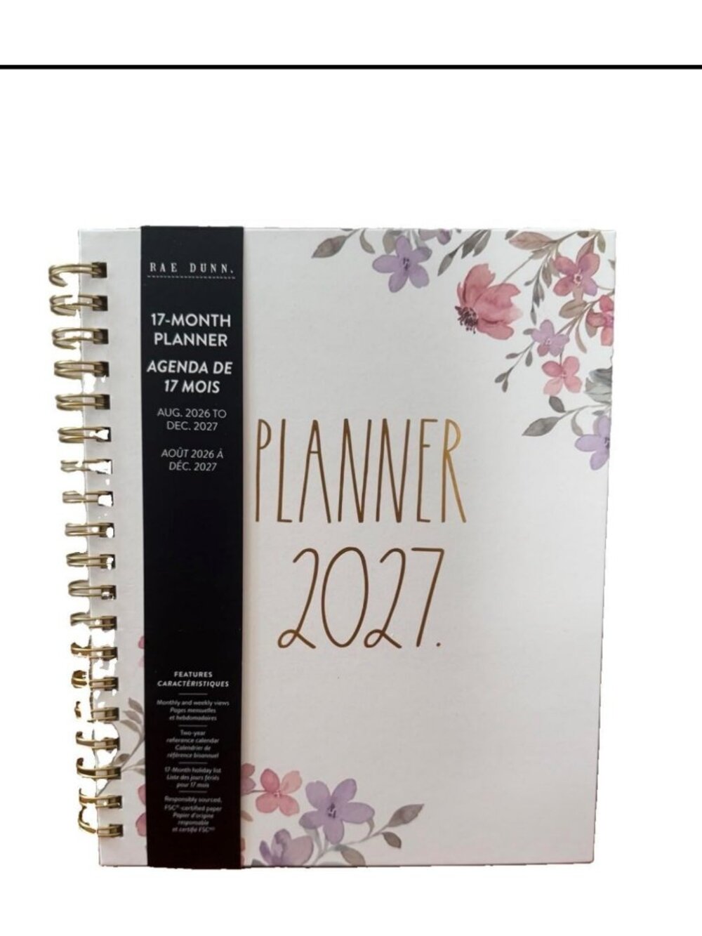 Floral 2027 Planner | 17-Month Organizer | Weekly & Monthly Pages | Spiral Bound